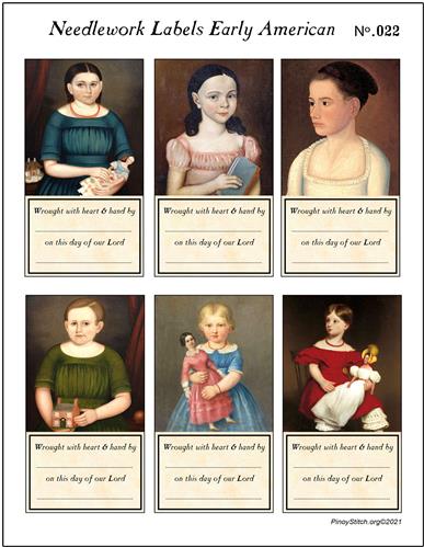 (image for) Cross Stitch Gift Tags Needlework Labels Early American No.22